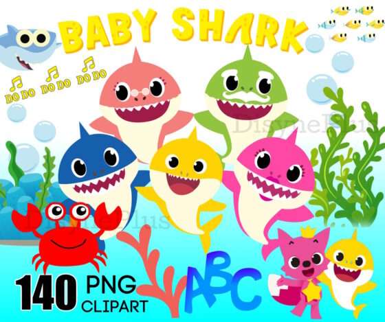 Baby Shark png clipart bundle