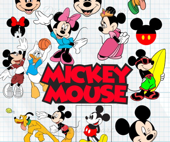 Mickey Mouse SVG Bundle, Includes Minnie Goofy Donald Daisy Pluto